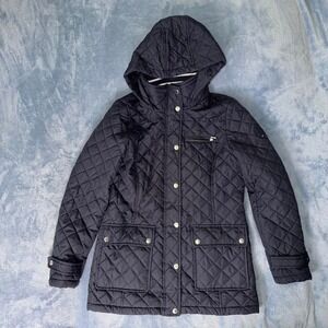 Tommy Hilfiger navy blue quilted diamond pattern jacket women size s